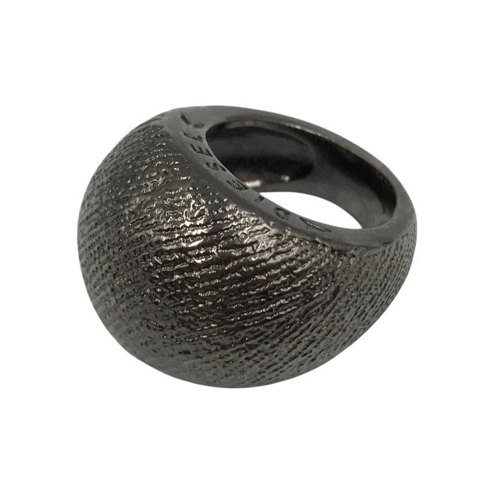 DIESEL ディーゼル リング メンズ チャンキーリング 指輪 ロゴ 総柄 グレー 17号 中古 T1