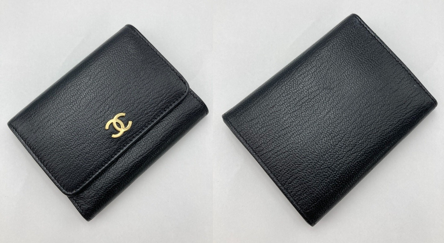 CHANEL シャネル レザー 3つ折り財布 中古 D4
