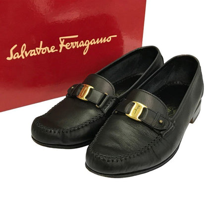 Salvatore Ferragamo フェラガモ ローファー メンズ レザー ビジネスシューズ ヴァラ ブラック 8(約26.0cm) UR20977 中古 T1