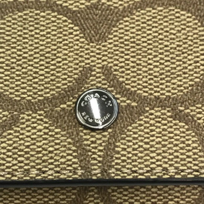 COACH コーチ シグネチャー 5連キーケース ユニセックス PVC コーテッドキャンバス キーリング ベージュ/ブラック F78675 QBTN2 中古 T1
