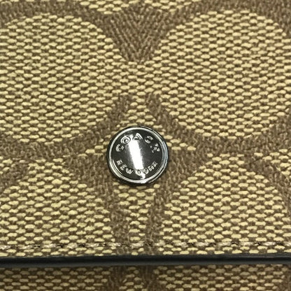 COACH コーチ シグネチャー 5連キーケース ユニセックス PVC コーテッドキャンバス キーリング ベージュ/ブラック F78675 QBTN2 中古 T1