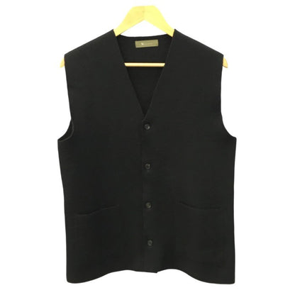 Y's for men ワイズ ベスト メンズ 秋冬 ニット メルトンウール ジレ ヨウジヤマモト ブラック 中古 T1