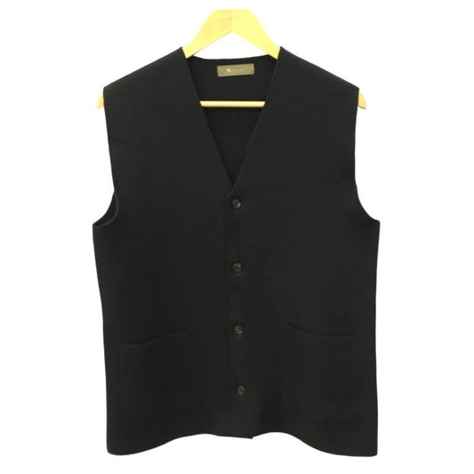 Y's for men ワイズ ベスト メンズ 秋冬 ニット メルトンウール ジレ ヨウジヤマモト ブラック 中古 T1