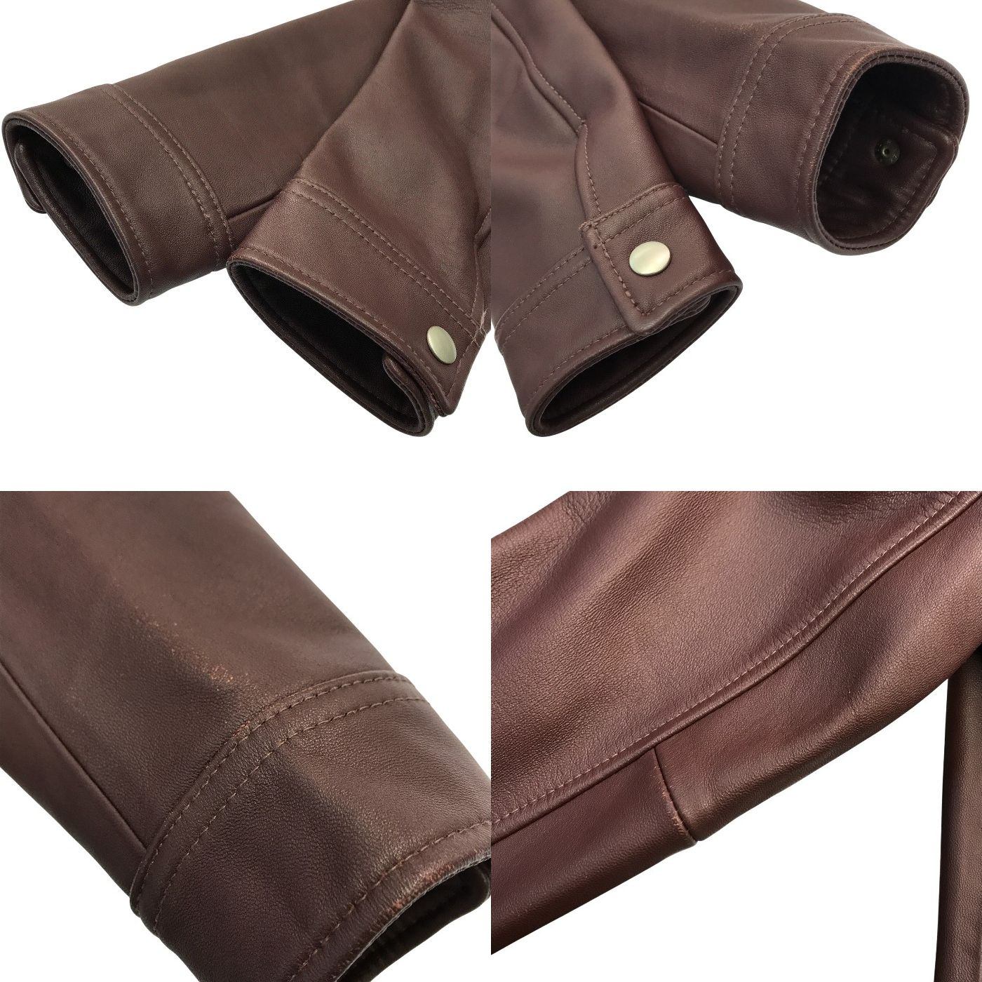 Rattle Trap ラトルトラップ シングル ライダースジャケット メンズ 秋冬 羊革 ラムレザー ブラウン Sサイズ M0513LJM201 中古 T1