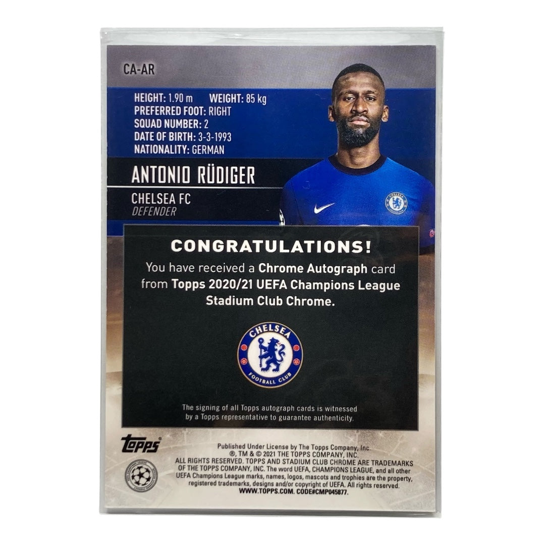 TOPPS サッカーカード STADIUM CLUB CHROME ANTONIO RUDIGER CHELSEA #CA-AR 中古 IT2