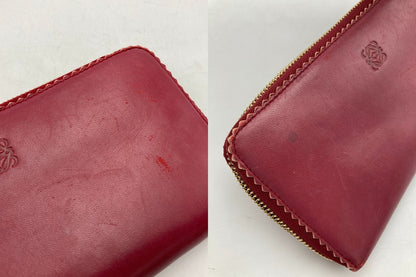 LOEWE ロエベ レザー ラウンドファスナー長財布 レディース 中古 D4