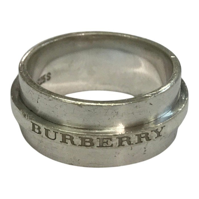 BURBERRY バーバリー リング レディース シルバー925 ロゴ シンプル 幅広 9号 中古 T1