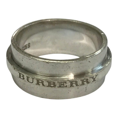 BURBERRY バーバリー リング レディース シルバー925 ロゴ シンプル 幅広 9号 中古 T1