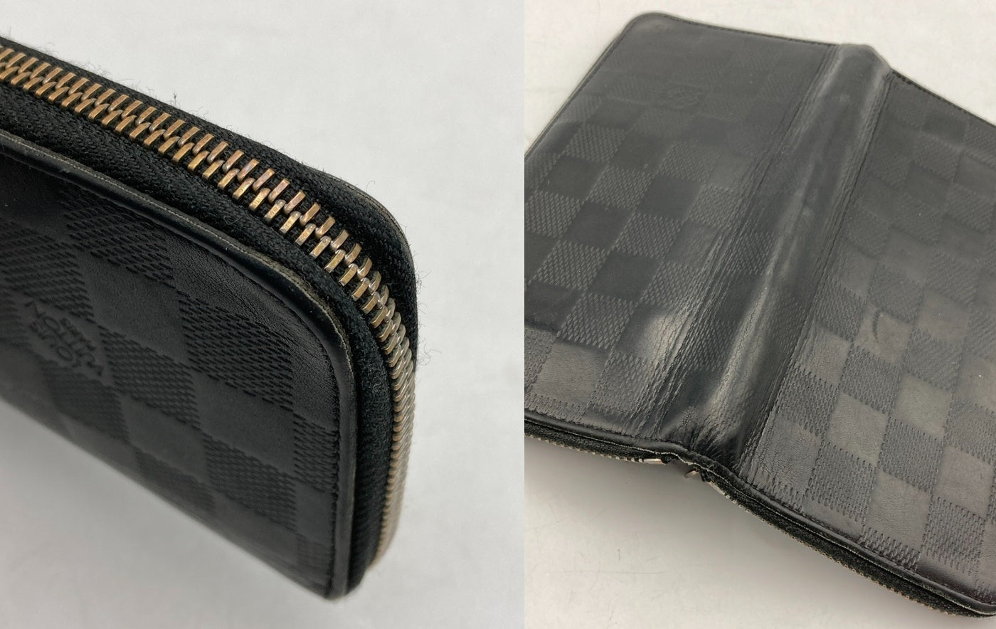 LOUIS VUITTON ルイヴィトン ダミエ アンフィニ ポルトフォイユヴァスコ ラウンドファスナー 長財布  N63300 中古 D4