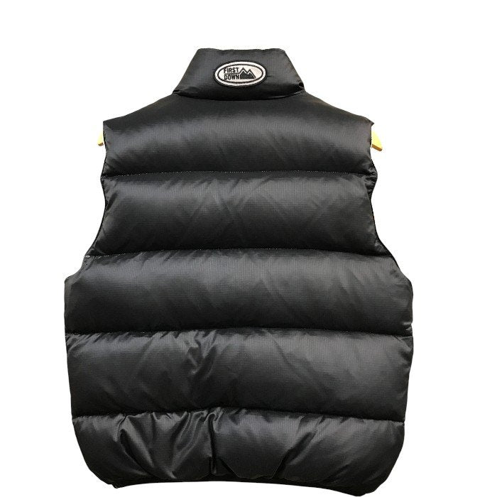 FIRST DOWN ファーストダウン ダウンベスト メンズ 冬  リバーシブル ブラック アイボリー Lサイズ 中古 N1