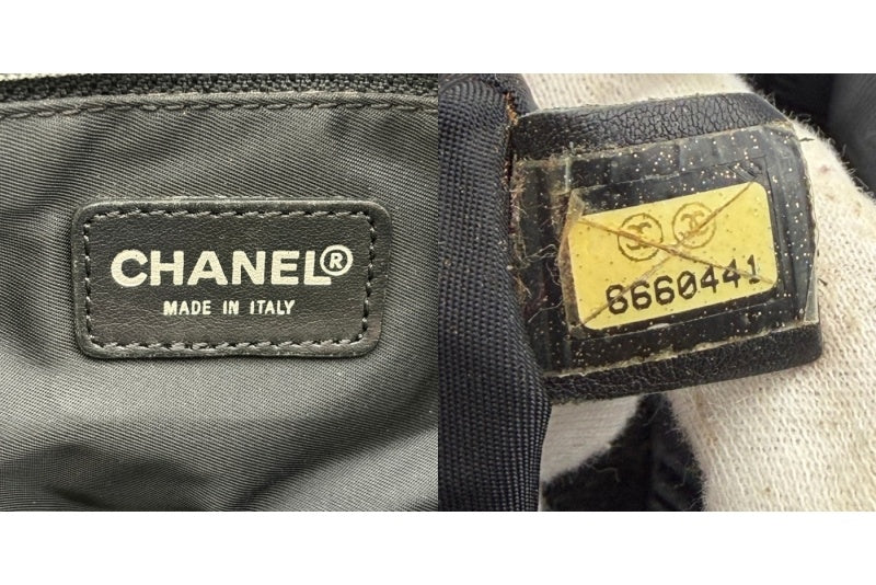 CHANEL シャネル ニュートラベルライン MM トートバッグ ナイロン レザー ブラック バッグ ブランド 鞄 A4 レディース 中古 W1