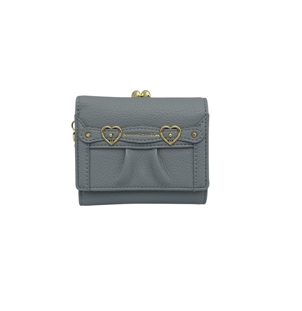 SAMANTHA VEGA サマンサベガ ハートベルト 折財布 ライトブルー 中古 D4