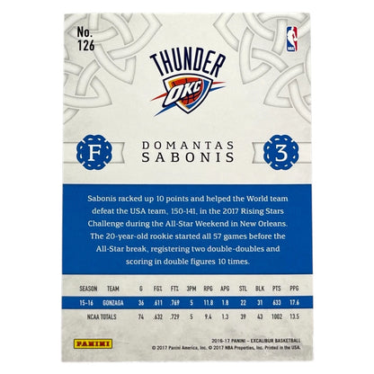 PANINI NBAカード EXCALIBUR DOMANTAS SABONIS OKLAHOMA CITY THUNDER /199 #126 中古 IT2