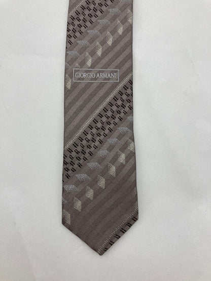 GIORGIO ARMANI ジョルジオアルマーニ レジメンタル ネクタイ シルク100％ 中古 D4