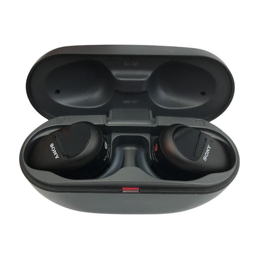 SONY ソニー ワイヤレスノイズキャンセリング ステレオヘッドセット ブラック Bluetooth イヤホン 重低音 スポーツ 防水・防塵仕様 WF-SP800N BM 中古 T1
