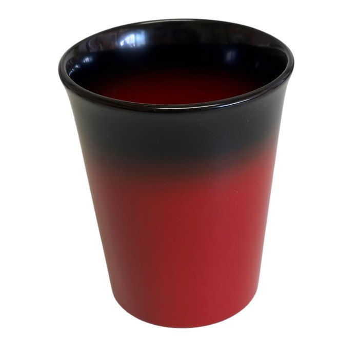 未使用品 輪島塗 塩安 端反カップ 食器 和食器 コップ 赤 黒 中古 W1