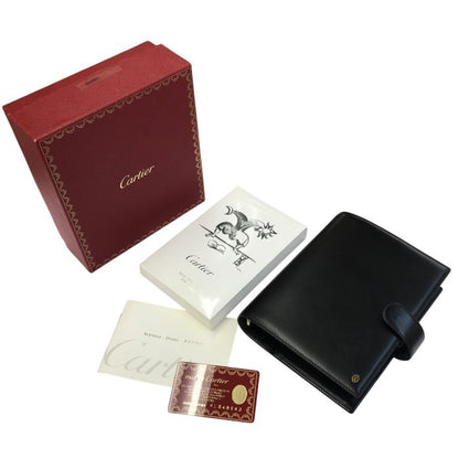 CARTIER カルティエ パシャ 手帳カバー ユニセックス レザー システム手帳 B6サイズ ブラック 中古 T1