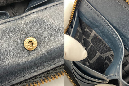 FURLA フルラ 型押しクロコ ラウンドファスナー コンパクト財布 中古 D4