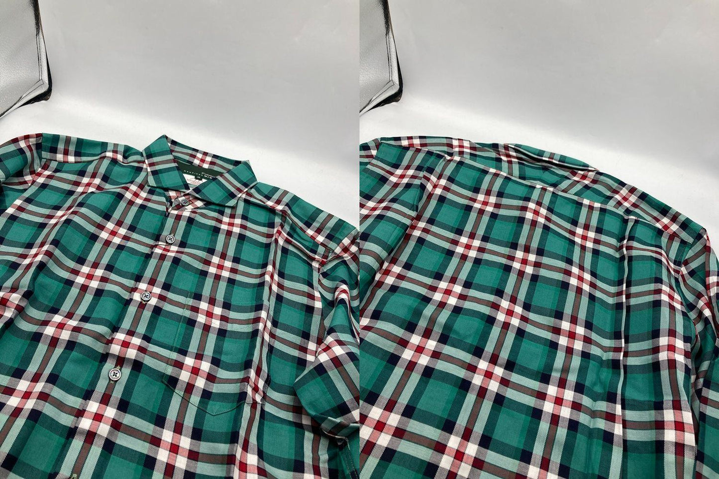 MONSIEUR NICOLE ムッシュニコル チェック柄アラカルトシャツ カッタウェイ サイズ48 長袖 中古 D4