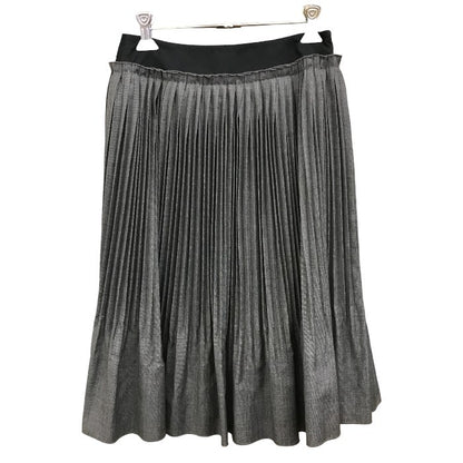 LOUIS VUITTON ルイヴィトン スカート レディース 秋冬 プリーツ ウール 膝丈 グレー XS 34サイズ 中古 MK1
