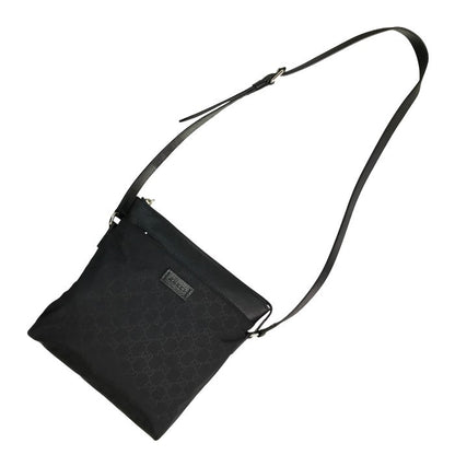 GUCCI グッチ ショルダーバッグ ユニセックス GG柄 ナイロン系/レザー 斜め掛け ブラック 510342 中古 T1