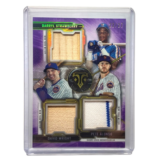 TOPPS MLBカード TRIPLE THREADS DARRYL STRAWBERRY DAVID WRIGHT PETE ALONSO METS 22/27 #RCC-SWA 中古 IT2