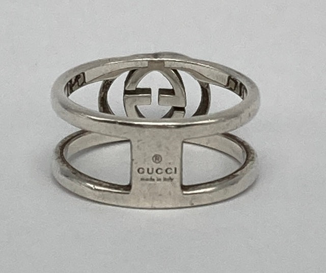 GUCCI グッチ インターロッキングG リング シルバー925 16号 中古 D4