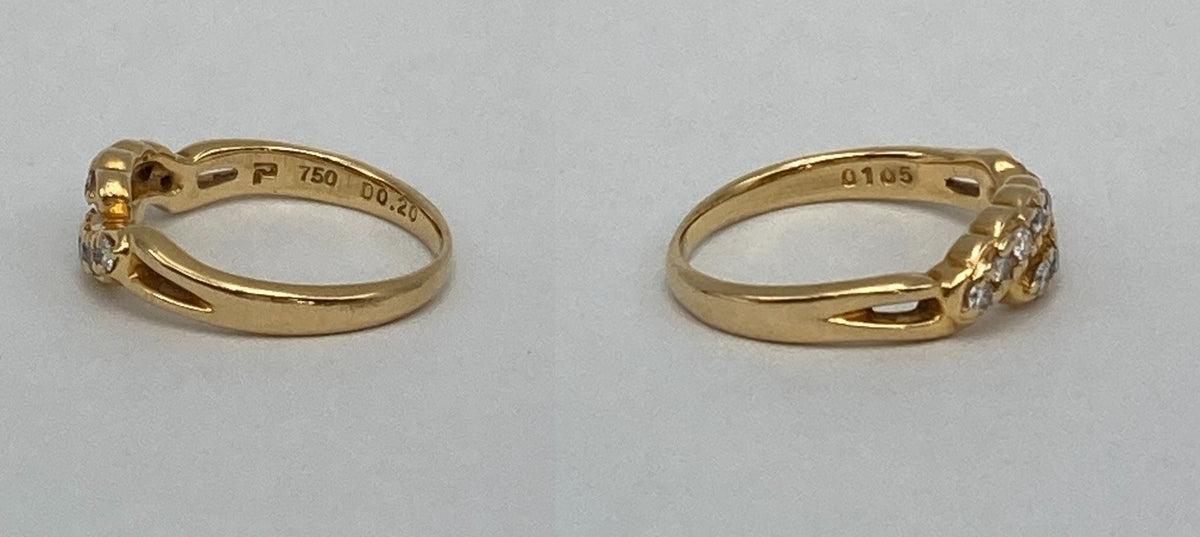 K18 ポーラ ダイヤ0.20ct リング 12号 中古 D4