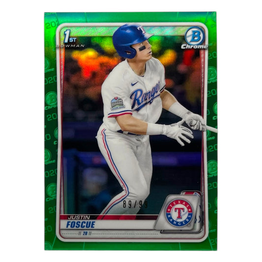 TOPPS MLBカード BOWMAN CHROME 1ST JUSTIN FOSCUE TEXAS RANGERS /99 #BD-124 中古 IT2