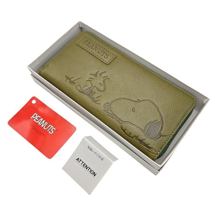 【未使用品】 NADAYA ナダヤ PEANUTS スヌーピー ファスナー 長財布 グリーン sp-73053 中古 H４