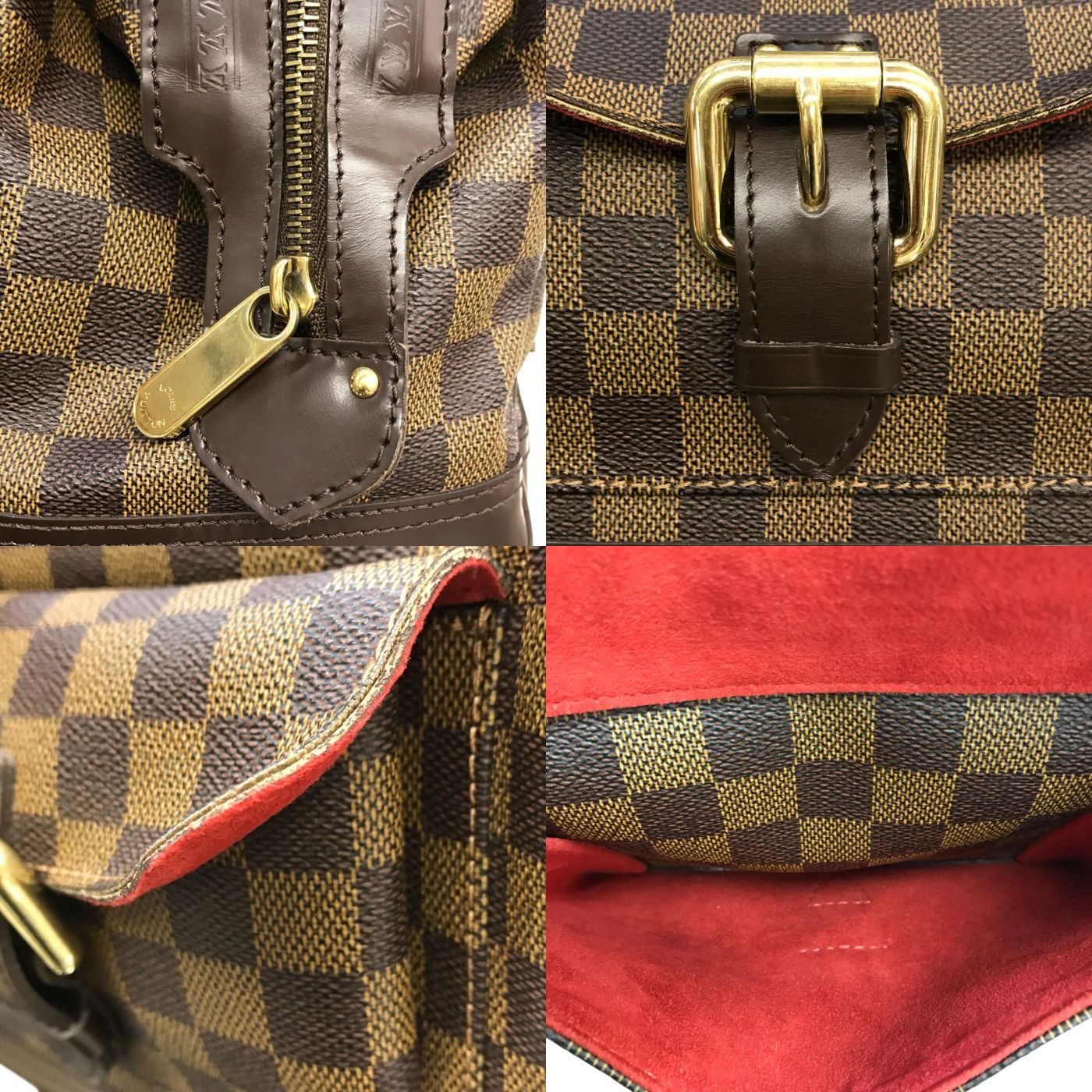 LOUIS VUITTON ルイヴィトン ダミエ ナイツブリッジ ハンドバック レディース 開口部広い ブラウン N51201 中古 T1