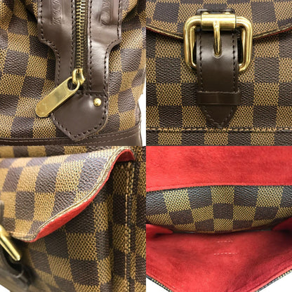 LOUIS VUITTON ルイヴィトン ダミエ ナイツブリッジ ハンドバック レディース 開口部広い ブラウン N51201 中古 T1