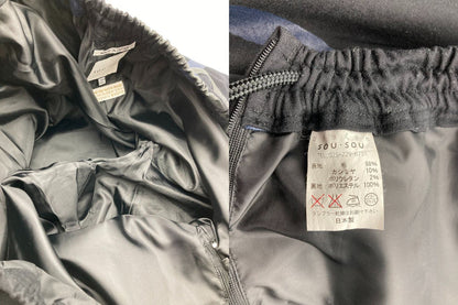 SOU・SOU ソウソウ カシミヤ混 筒下 鳶 ブラック パンツ サイズS 中古 D4