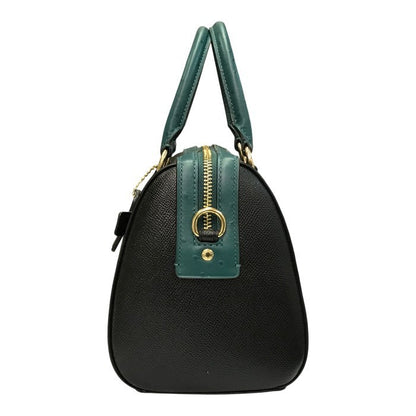 COACH コーチ ハンドバッグ レディース レザー 2way 斜め掛け ショルダー ボストン ブラック/グリーン F88033 中古 T1