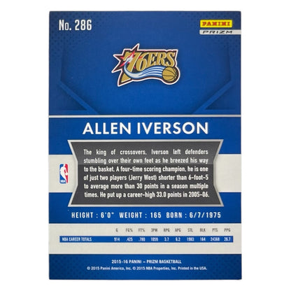 PANINI NBAカード PRIZM ALLEN IVERSON PHILADELPHIA 76ERS #286 中古 IT2