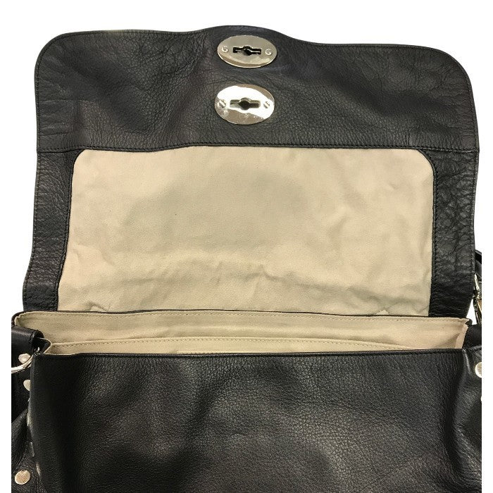 ZANELLATO ザネラート ポスティーナ ショルダーバッグ レディース 2way ハンドバッグ レザー POSTINA ターンロック ブラック 中古 T1