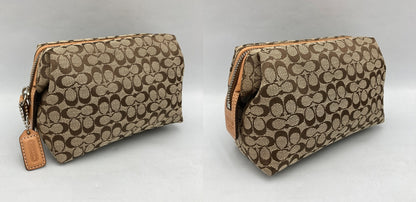 COACH コーチ ミニシグネチャー コスメポーチ 中古 D4