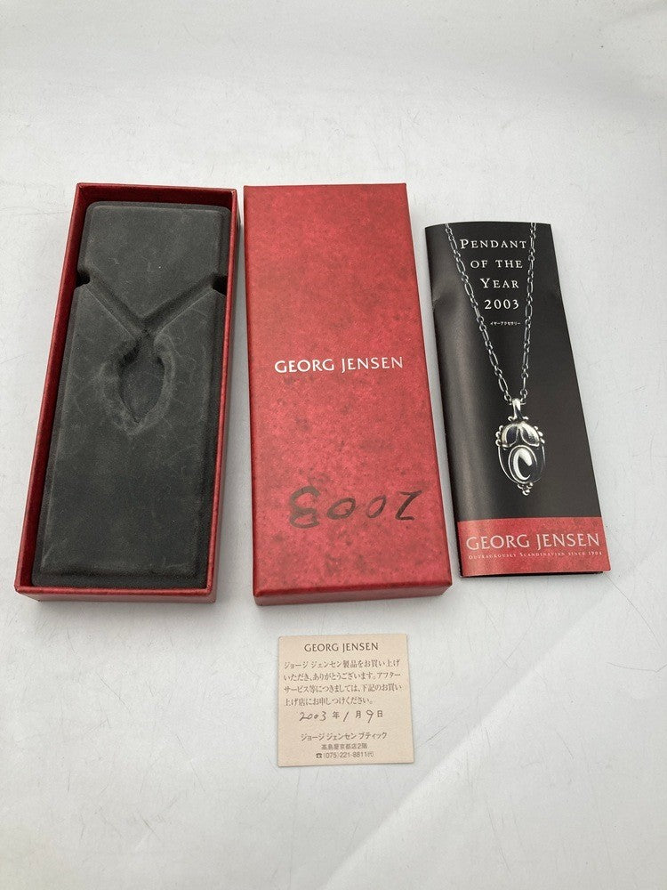GEORG JENSEN ジョージジェンセン 2003年 ヘリテージ イヤーネックレス SV925 ローズクォーツ 中古 D4