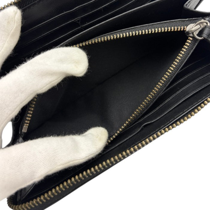 COACH コーチ ラウンドファスナー 長財布 F75000 ブランド メンズ レディース ブラック 中古 W４