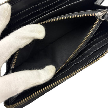COACH コーチ ラウンドファスナー 長財布 F75000 ブランド メンズ レディース ブラック 中古 W４