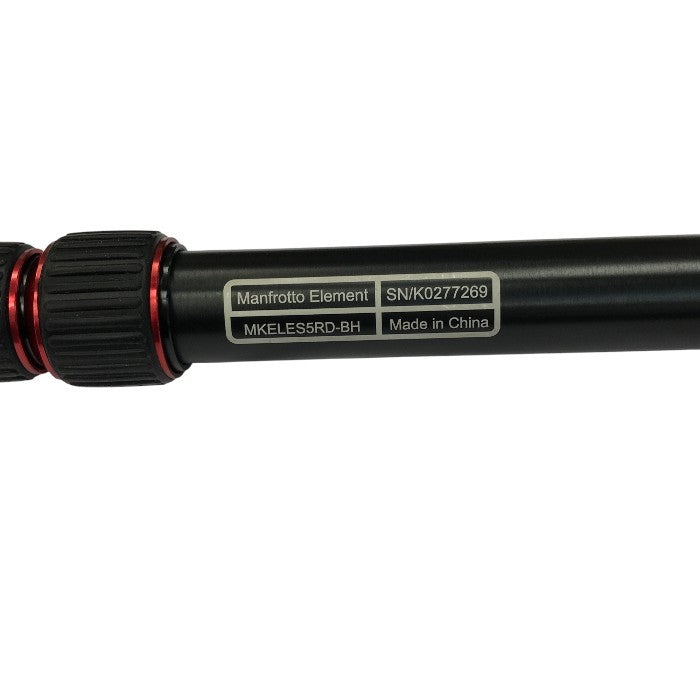 Manfrotto Element トラベル三脚 レッド スモール アルミ製  5段 コンパクト カメラ 運動会 旅行 MKELES5RD-BH 中古 T1