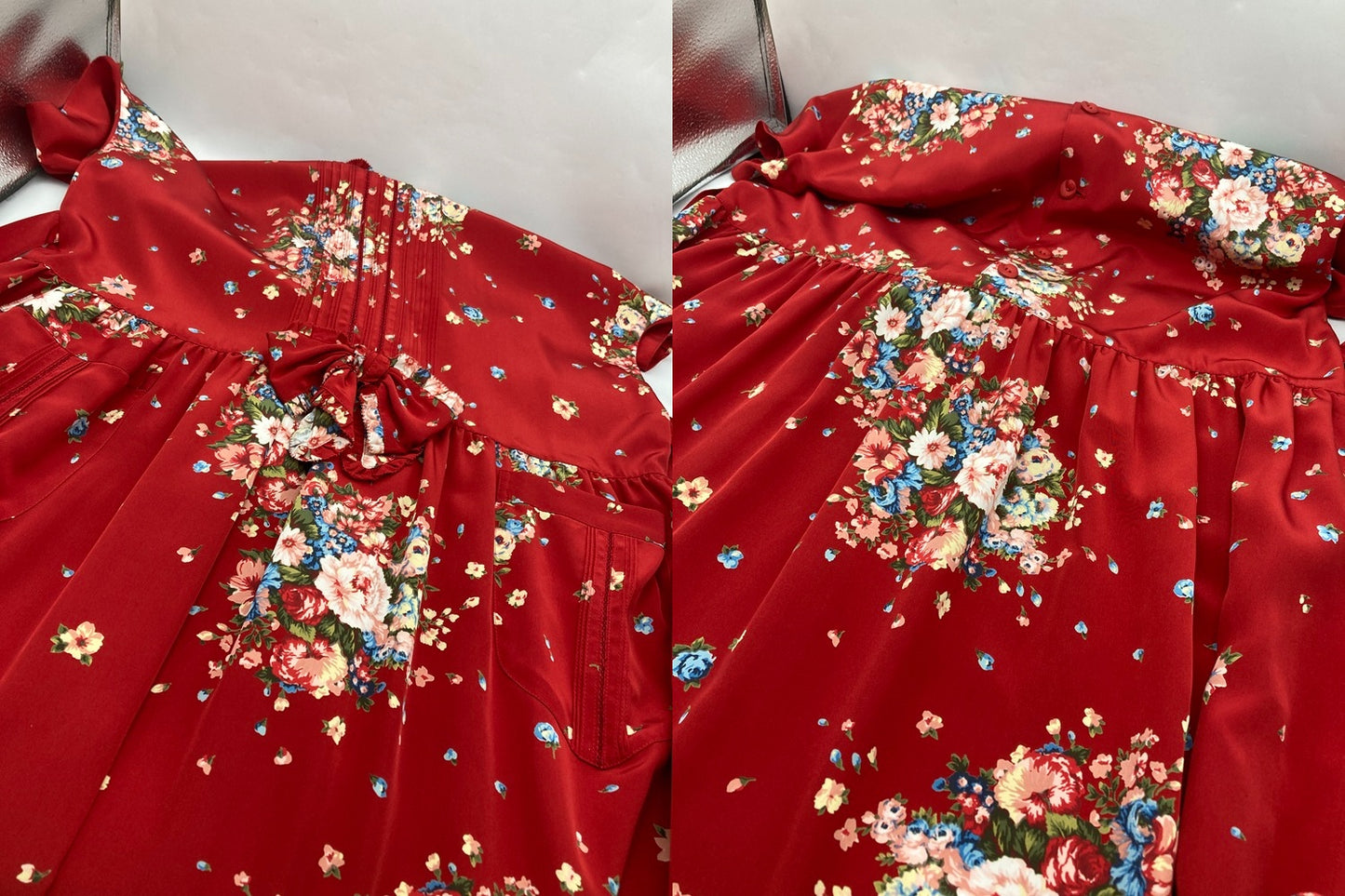 PINK HOUSE ピンクハウス リボン 花柄 ワンピース 半袖 中古 D4