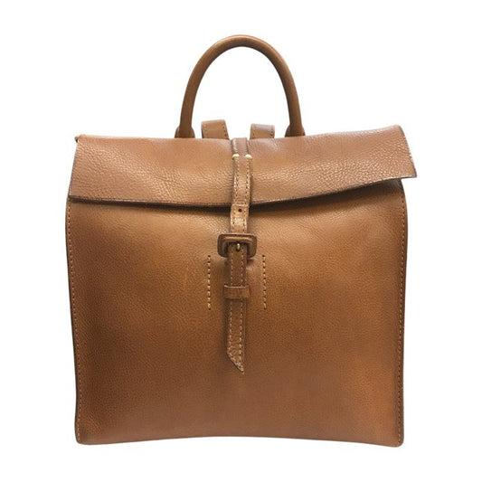 genten ゲンテン トスカ 封筒型 リュック レディース レザー 無地 B5収納可 フック付き ブラウン 中古 T1