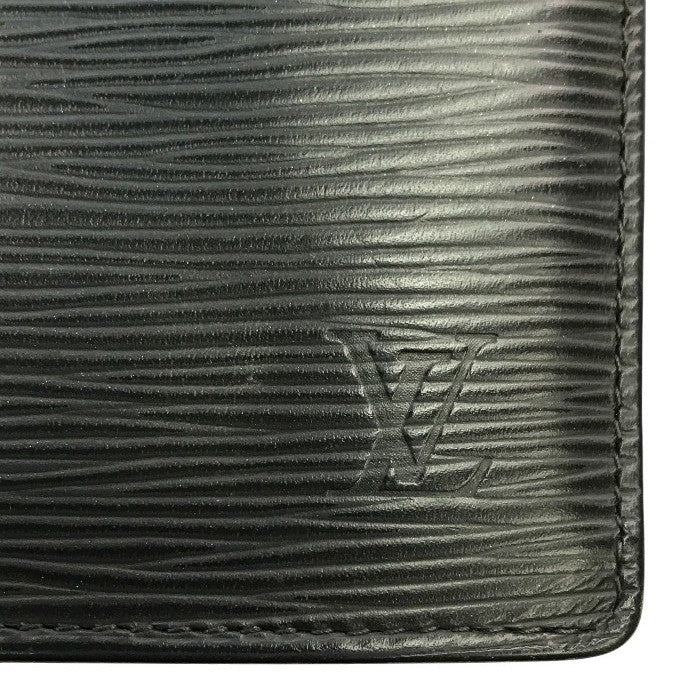 LOUIS VUITTON ルイヴィトン エピ ポルトフォイユプラザ 長財布 メンズ 2つ折り シンプル デイリー ブラック M60622 中古 T1