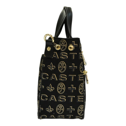 CASTELBAJAC カステルバジャック シテ ミニトートバッグ レディース 2way ショルダーバッグ 立体ロゴ シャイニー ブラック/ゴールド 089551 中古 T1
