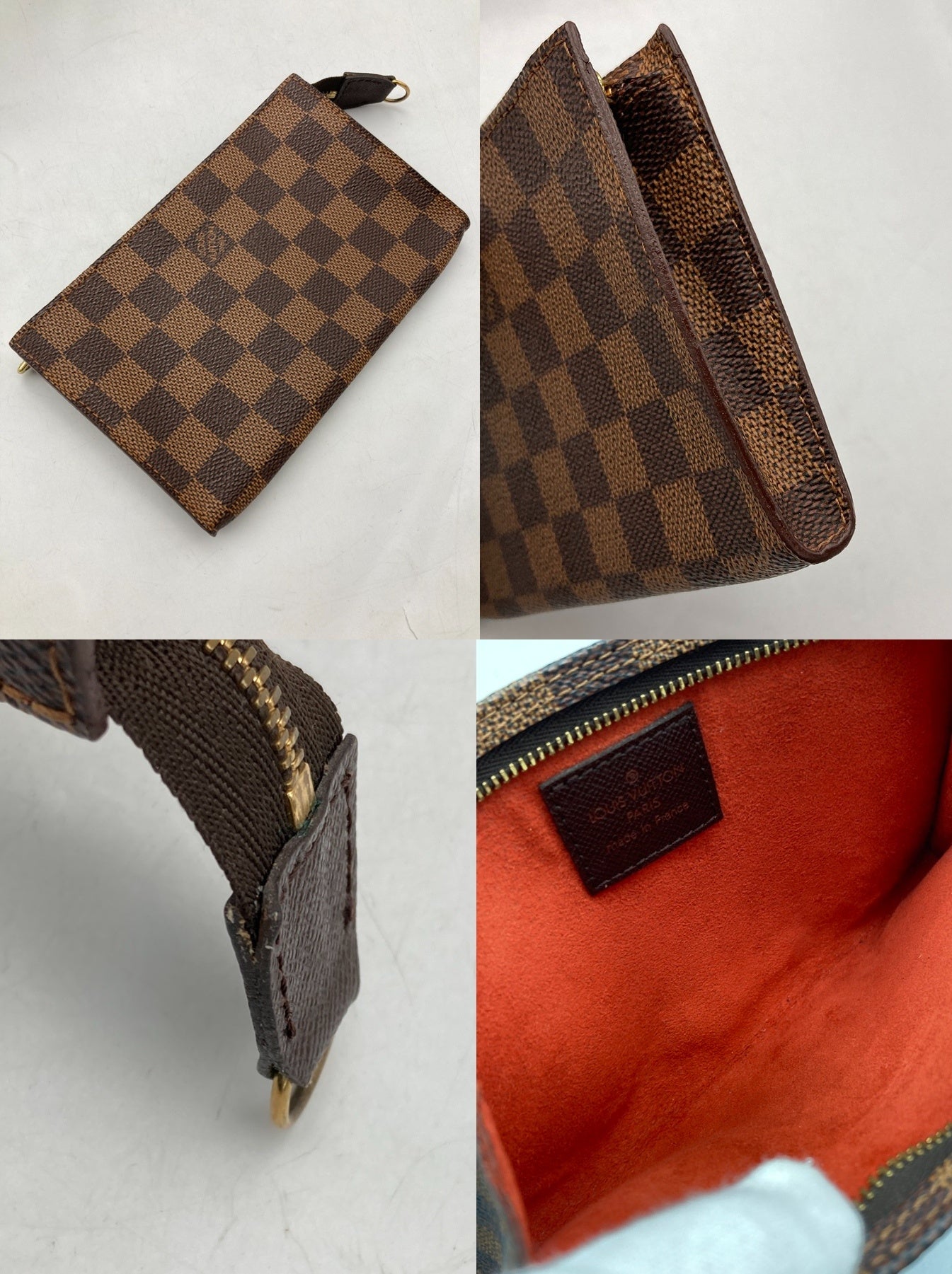 LOUIS VUITTON ルイヴィトン ダミエ エベヌ マレ バケツ型 ショルダー トートバッグ ポーチ付 N42240 中古 D4