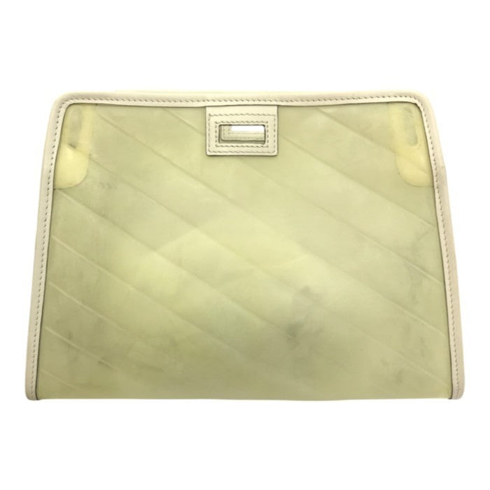 FENDI フェンディ ピーカブー ディフェンダー バッグカバー レディース ビニール レインカバー 半透明 アイボリー 7AR717 中古 T1