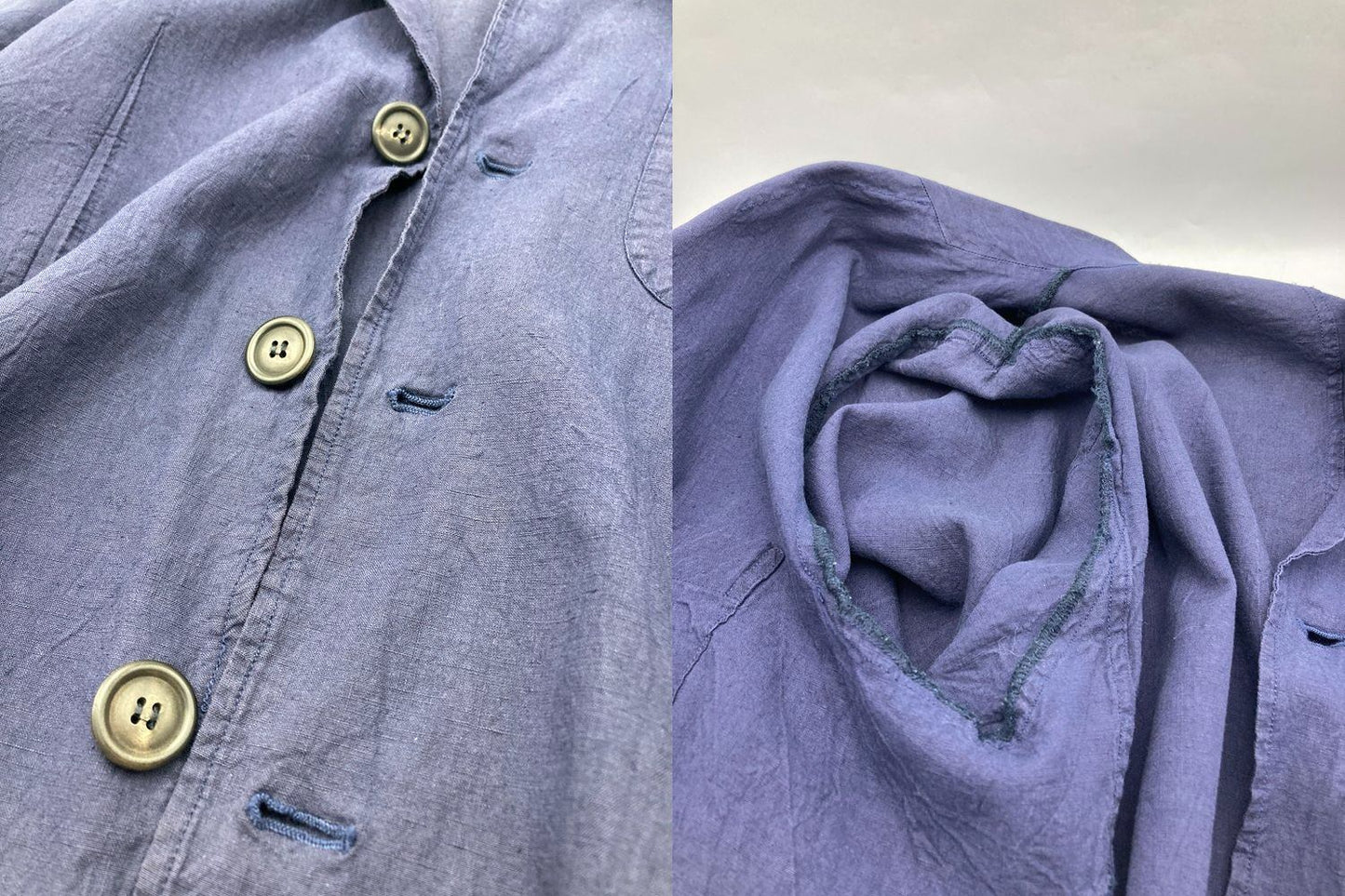 IISSEY MIYAKE MEN イッセイミヤケ メン リネン テーラードジャケット ME01-FD023 サイズ2 ネイビー 中古 D4