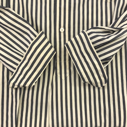 COMOLI コモリ コットンシャツ メンズ ストライプ 長袖 シンプル ネイビー ホワイト 紺 白 サイズ表記無し 中古 N1