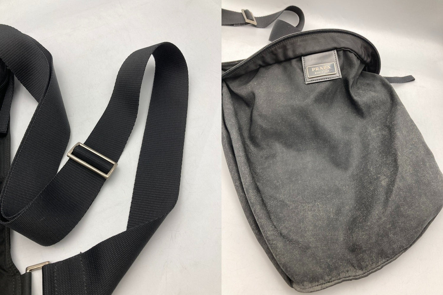 PRADA プラダ テスート 三角プレート ショルダーバッグ 中古 D4